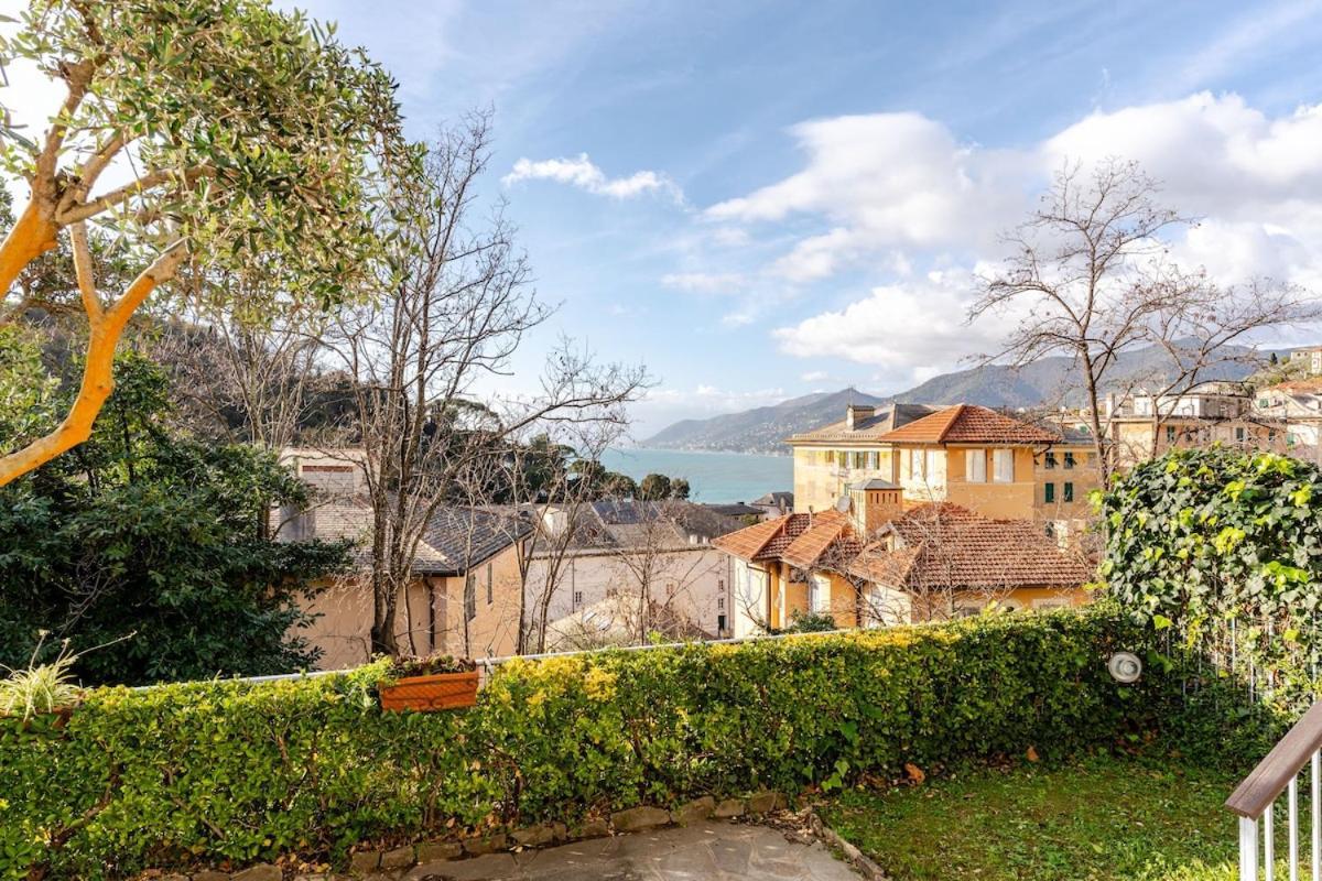 Sea View Apartment With Private Garden Camogli Bagian luar foto